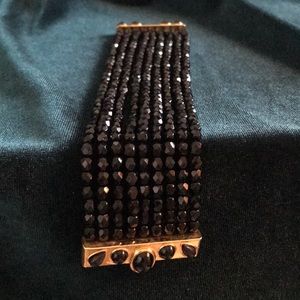 9 strand magnetic black bead bracelet